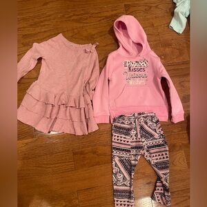 Toddle girl bundle dress and sweater pant set 18months -2T